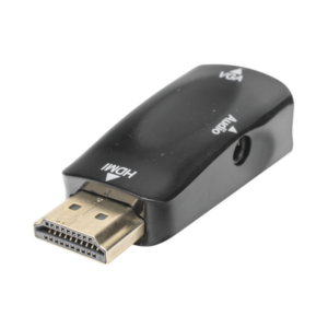 Adaptador (Convertidor) HDMI a VGA / HDMI Macho a VGA Hembra / Resolución 1920x1080 @ 60Hz / Adaptador de Audio de 3.5 mm / Chapado en Níquel