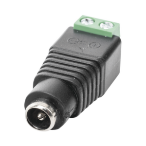Adaptador Hembra Tipo Jack de 3.5 mm polarizado de 12 Vcc / Terminales Tipo Tornillo / Polarizado (+/-) / Ideal para Cámaras de CCTV.