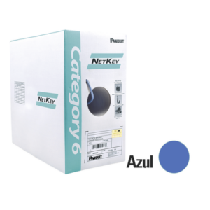 Bobina de Cable UTP 305 m. de Cobre, Azul, Categoría 6 (24 AWG), 1000Mbps, LSZH (Bajo Humo, Cero Halógenos), de 4 pares