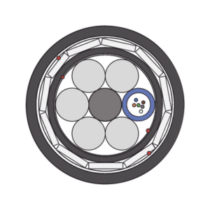 1 Kilómetro de Fibra Óptica Aérea (ADSS) G.652D Armada Anti roedor, Dieléctrica, Monomodo 6 Hilos, Span 200