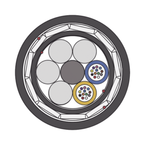 1 Kilómetro de Fibra Óptica Aérea (ADSS) G.652D Armada Anti roedor, Dieléctrica, Monomodo 24 Hilos, Span 200
