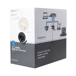 Carrete de cable de 305 m, Cat5e , FTP, blindado, color negro, UL, para aplicaciones en CCTV, redes de datos. Uso en Intemperie