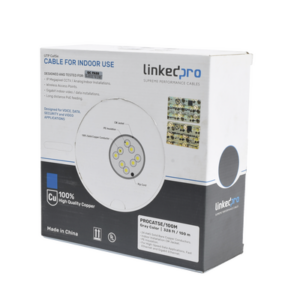 Cable Cat5e de alto rendimiento, con certificaciones ETL, UL, con garantía de 25 años, color gris, de 100 m ( 328 ft ) para aplicaciones en CCTV, redes de datos. Uso interior.