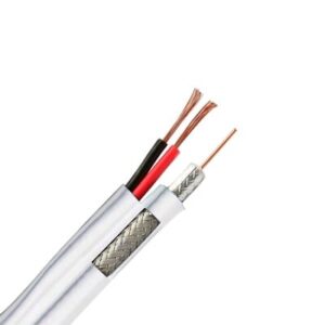 Bobina de cable coaxial RG59 de 305 m con 95% de cobre y 2 conductores calibre 18 para alimentación para aplicaciones de CCTV (versión exportación)