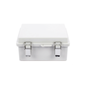 Gabinete de Plástico ABS, Uso en Intemperie IP66 (170 x 220 x 110 mm) Cierre por broche Inoxidable.