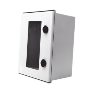 Gabinete de Poliéster IP65 Puerta Transparente, Uso en Intemperie (300 x 400 x 200 mm) con Placa Trasera Interior (Incluye Chapa y Llave).