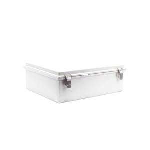 Gabinete de Plástico ABS, Uso en Intemperie IP66 (350 x 460 x 160 mm) Cierre por Broche Inoxidable.