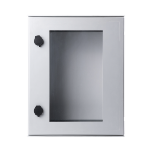 Gabinete de Poliéster IP65 Puerta Transparente, Uso en Intemperie (400 x 500 x 200 mm) con Placa Trasera Interior (Incluye Chapa y Llave).