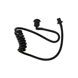 Tubo acústico con conector giratorio, codo y auricular en color negro p/microf.
