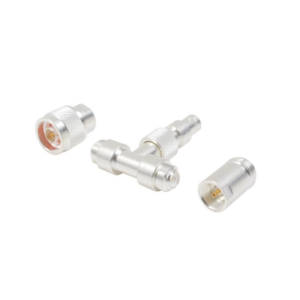 Adaptador UNIDAPT en T capacitiva, muestreador de BNC Hembra a 2 UNIDAPTs: N Macho y N Hembra.