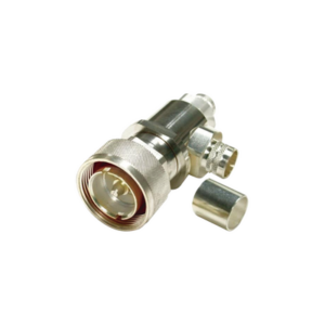 Conector DIN 7-16 Macho tipo COMBO, Recto o Ángulo Recto, de Anillo para LMR-600, Plata/ Plata/ Teflón.