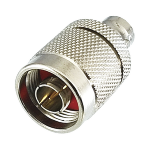 Adaptador en Línea de Conector N Macho a BNC Hembra, Plata/ Oro/ Teflón.