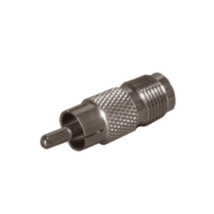 Adaptador de TNC Hembra a RCA Macho tipo Fono para Aplicaciones de Audio y Video, Níquel/ Oro/ Teflón.â€‹