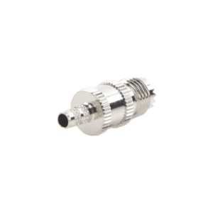 Conector Mini UHF Hembra de Anillo Plegable en Cables RG-58/U, RG-142/U, Níquel/ Plata/ Delrin.