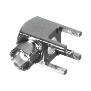 Conector MCX Hembra en Ángulo Recto para Montaje en PCB, Oro/ Oro/ Teflón.