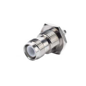 Conector TNC Hembra Inverso para chasis de anillo plegable para cable RG-58/U.