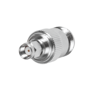 Adaptador en Línea, de Conector SMA Macho Inverso a N Hembra, Níquel/ Oro/ Teflón.