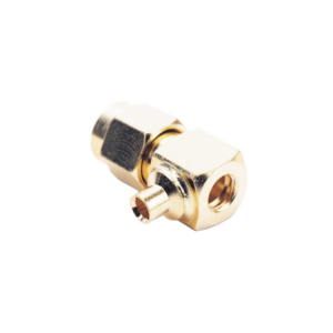 Conector SMA Macho en A/R para cable Semi-Rígido de 0.085" de Diámetro , Oro/ Oro/ Teflón..