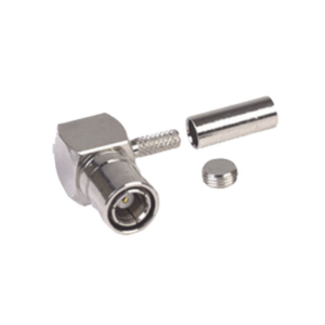 Conector SMB Macho (Plug) en A/R (Pin Hembra), de Anillo Plegable para RG-174/U, Níquel/ Oro/ Teflón.â€‹