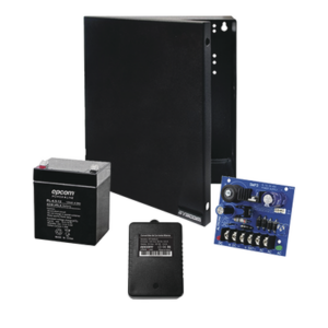 Kit con fuente ALTRONIX con salida de 12 Vcd a 2.5 Amper, incluye transformador y batería de 4.5 Amper
