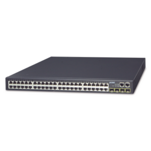 Switch Stack Administrable Capa 3 de 48 puertos 1Gbps + 4 puertos SFP 1Gbps Throughput 77 Mpps