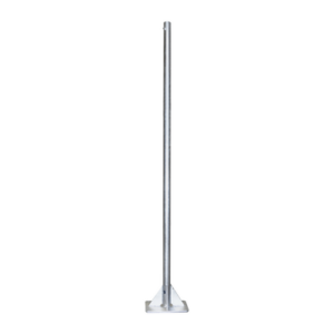 Mástil de 2 metros de 2" Diámetro, con Opresor, Base Soldada . Galvanizado por Inmersión en Caliente.