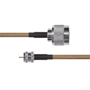 Jumper de Cable Coaxial RG-142/U de 180 cm y Conectores N Macho a Mini-UHF Macho.