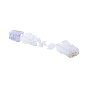 Plug RJ45 Cat6, Para Cable UTP de Calibre 23-24 AWG, Chapado en Oro de 50 micras.