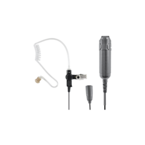 Heavy Duty 3-Wire Surveillance Kit: Features acoustic tube earphone with TWIST CONNECTOR, remote PTT switch and low-profile lapel microphone. Straight cable.