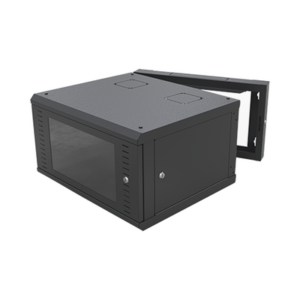 Gabinete Abatible de Pared (Con Marco Trasero) con Rack 19" de 6 Unidades. Ventana de Cristal Templado.
