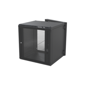 Gabinete Abatible para Montaje en Pared con Rack 19" de 12 Unidades Ventana de Cristal