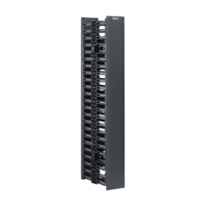 Organizador Vertical Doble NetRunner, para Rack Abierto de 45 Unidades, 4.9in de Ancho, Color Negro