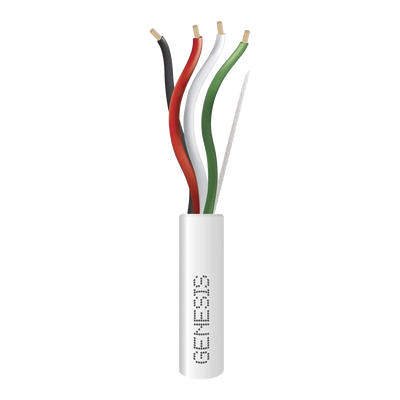 Carrete de Cable 4 x 18 AWG CM-CL2 / 305 mts / Para uso Interior / Resistente a la Luz Solar / Sin Blindaje/ Para Aplicaciones de Alarmas de Intrusión / Control de Acceso / Automatización / Voceo