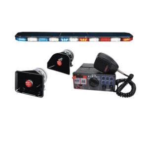 Kit de Sirena, bocina y Torreta 47" Serie 21 con 166 LEDs color dual, frente: Rojo/Blanco, Azul/Blanco, trasero: Rojo/Ámbar, Azul/Ámbar