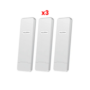 Paquete de 3 Puntos de Acceso, Con Antena Sectorial Integrada de 70°, Super WiFi de Alta Sensibilidad en 2.4 GHz, Hasta 300 m a un Smartphone, Antena de 10 dBi, Soporta Fichas-Vouchers (un año de gestión gratuita con Altai-Care Cloud)