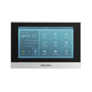 Monitor Interior IP / PoE / Pantalla Touch 7" / 8 Entradas de Alarma para Sensores Cableados / Compatible con Videoporteros IP Akuvox