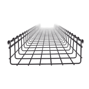 Charola tipo malla 105/300 mm, con acabado Electro Zinc, hasta 501 cables Cat6, tramo 3 m