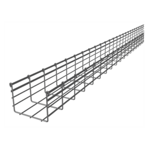 Charola tipo malla 166/150 mm, con acabado Electro Zinc, hasta 398 cables Cat6, tramo 3 m