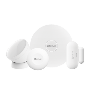 Kit de Alarma Inalambrico / Incluye: 1 Hub, 1 Sensor PIR, 1 Contacto Magnético 1 Smart boton / Configuracion y visualización por aplicación móvil EZVIZ