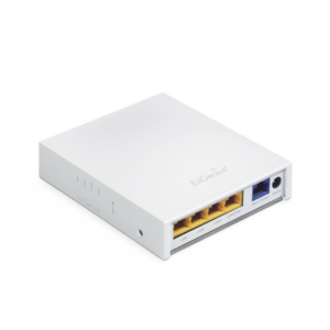Punto de Acceso para Pared en 2.4 GHz,MIMO 2x2, Hasta 300 Mbps, 4 Puertos uno con Salida PoE. 100 mW de Potencia