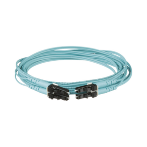 Jumper de Fibra Optica Multimodo 50/125 OM3, LC-LC Duplex, OFNR (Riser), Color Aqua, 3 Metros