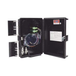 Caja NAP (Network Access Point) Cierre de Empalme para 24 fusiones de fibra óptica, Interior/Exterior, con 8 acopladores SC/APC y splitter 1x8, IP65