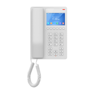 Teléfono IP Hotelero Wi-Fi, 2 líneas SIP con 2 cuentas, codec Opus, IPV4/IPV6, color blanco, con gestión en la nube GDMS