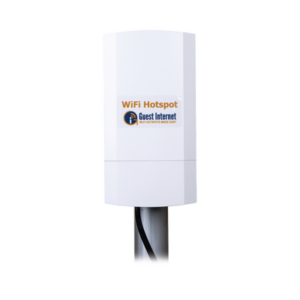 Hotspot inalámbrico 2.4 GHz para exterior, antenas sectorial 8 dBi, Throughput 75 Mbps, ideal para la venta de códigos de acceso a Internet