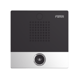 Mini Intercomunicador para hotelería y hospitales, con diseño elegante, PoE, 1 botón, 1 relevador integrado de salida y entrada.