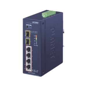 Switch PoE Industrial No Administrable de 4 Puertos PoE 10/100/1000T 802.3at, 2 Puertos SFP 10/1000X