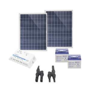 Kit Solar de 12 Vcd para alimentar equipos con consumo de 25W /NO INCLUYE CONECTORES MC4