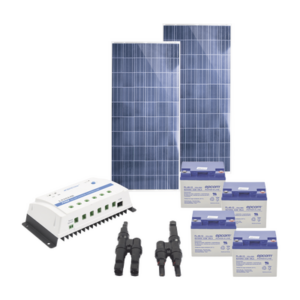 Kit Solar de 12 /24 Vcd para alimentar equipos con consumo de 30W / NO INCLUYE CONECTORES MC4