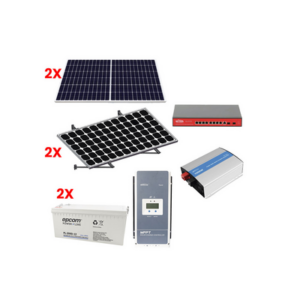 Kit Solar para alimentación de equipos POE / Ideal para camaras y radio enlaces / se puede conectar hasta 8 equipos con POE af/at