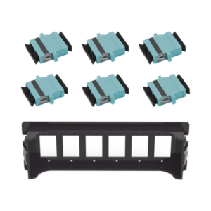 Placa acopladora para Distribuidor de Fibra Óptica LP-ODF-8024, incluye 6 acopladores SC Duplex Para fibra Multimodo (12 fibras)